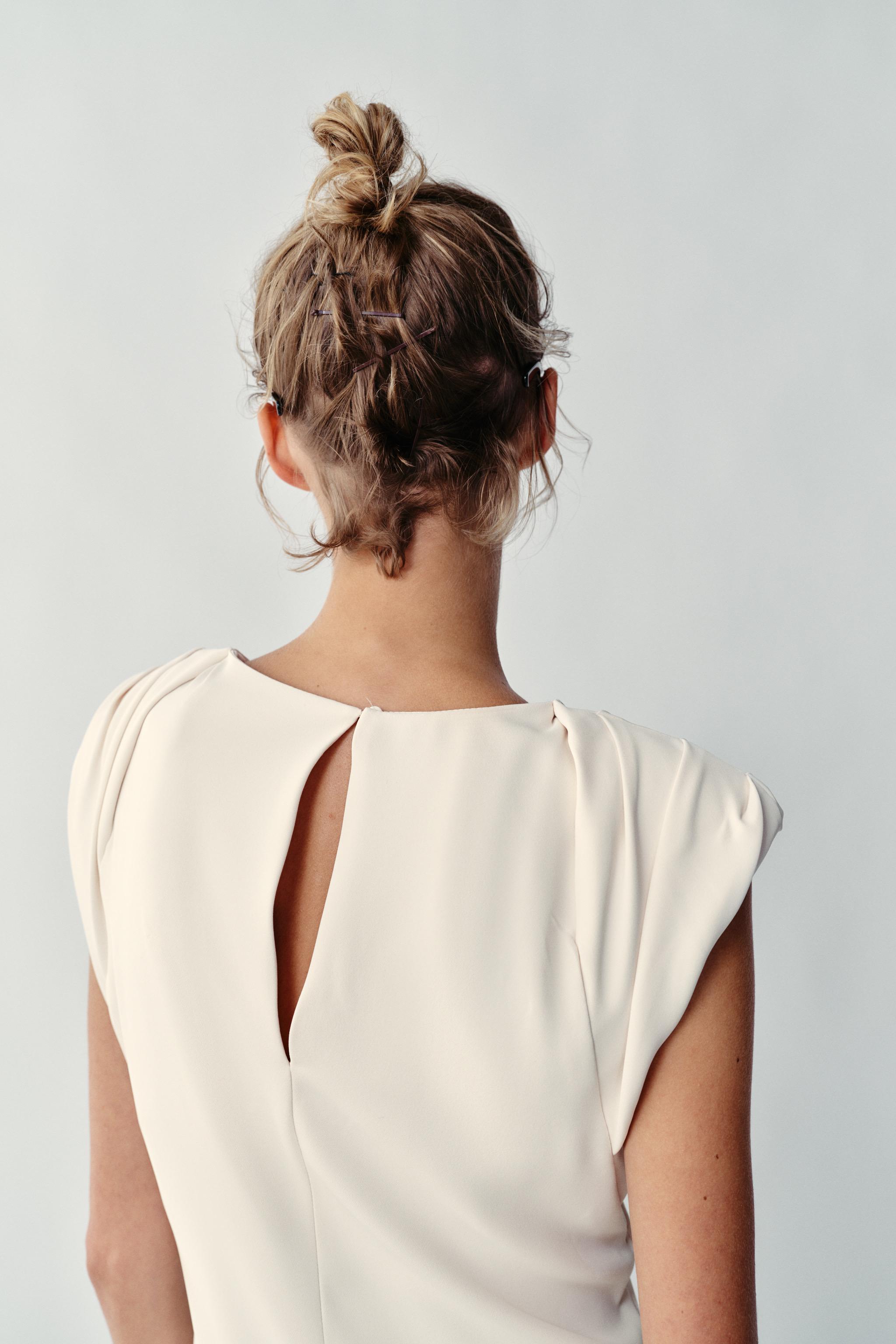 ASYMMETRIC SHORT DRESS WITH SHOULDER PADS